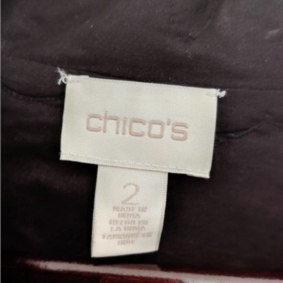 Chico's 2 Floral Paisley Embroidered Jacket Red & Black Embellished Jacket - Picture 9 of 9